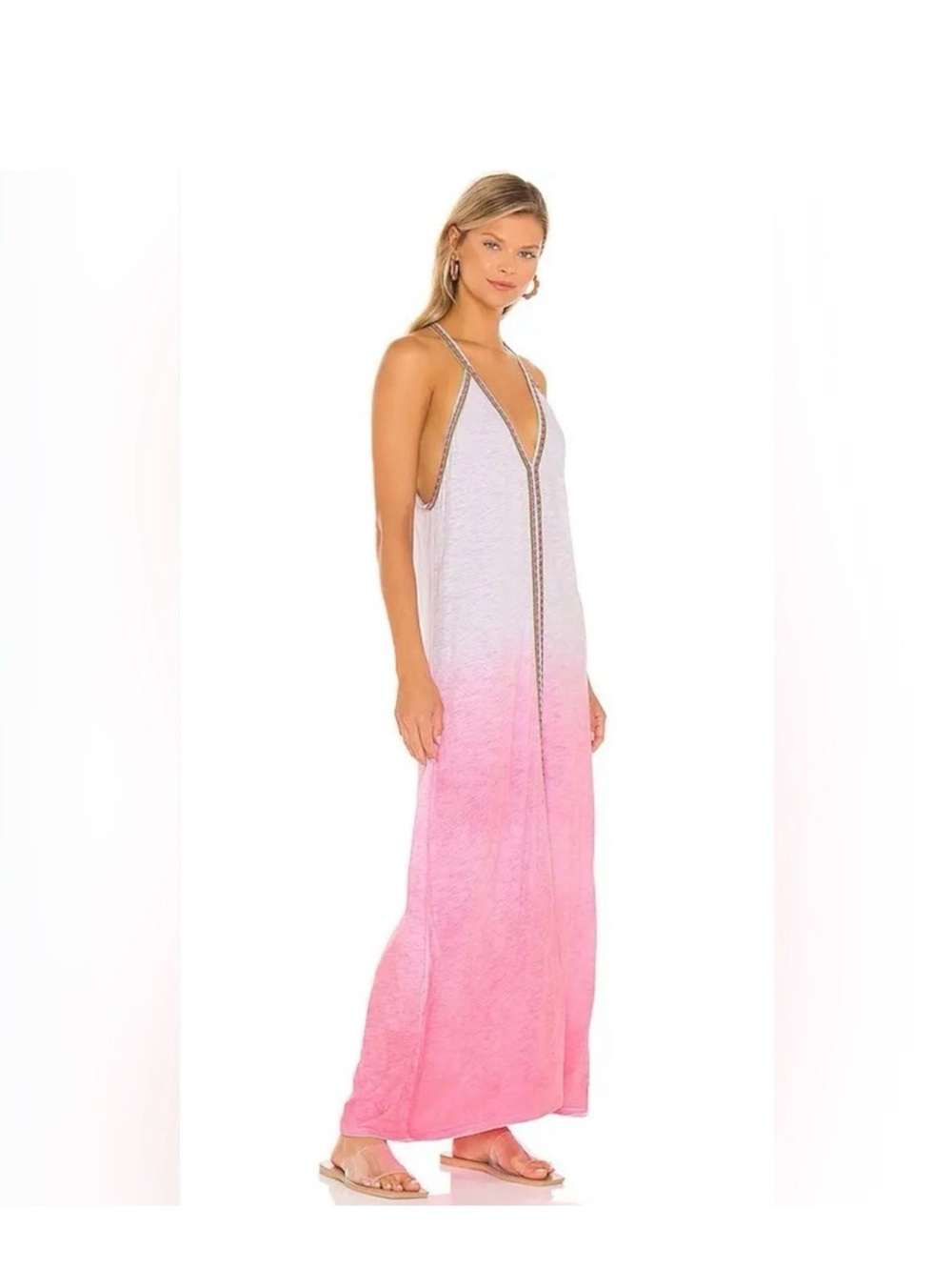 PITUSA Dip Dye Maxi Sundress in Bubblegum Pink Size M